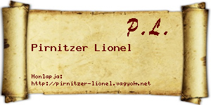 Pirnitzer Lionel névjegykártya